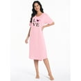 thumbnail image 2 of FEREMO Nightgowns for Women V Neck Short Sleeve Sleepshirt Printed Soft Sleepwear, 2 of 5