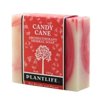 Plantlife Candy Cane Bar Soap - Moisturizing and Soothing Soap for Your Skin - Hand Crafted Using Plant-Based Ingredients - Made in California 4oz Bar