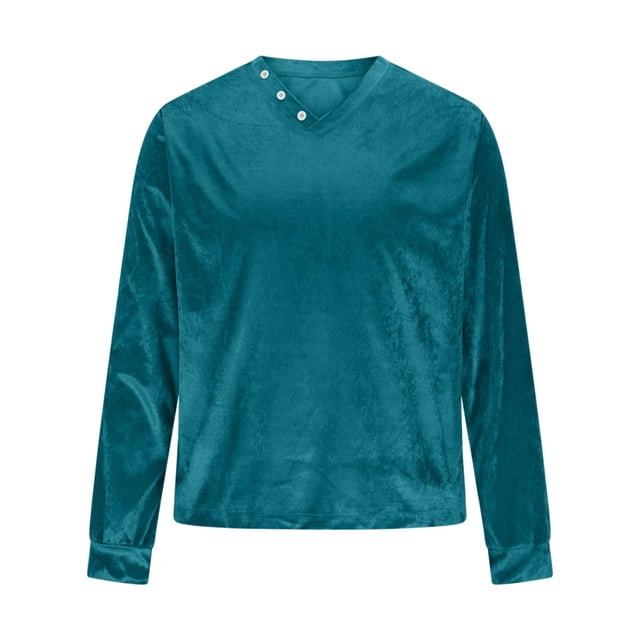 Haut de Survêtement en Velours pour Homme à Manches Longues, Col Ras du Cou, Décontracté, pour Tous les Jours, Jeune, Stylé, à Enfiler, Confortable