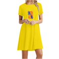 thumbnail image 2 of RT5YKing Robe Décontractée Mode Printemps Été Jour de l'Indépendance Manches Courtes Col Rond Mi-Mollet Robes pour Femmes 2023, 2 of 4