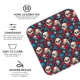 thumbnail image 4 of Pofeuu Skull red flower blue Print Leather Coasters Set of 6, Round Cups Mugs Mat Pad for Home Kitchen Heat Resistant Drink Coasters,Square, 4 of 7