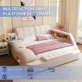 thumbnail image 4 of Multifunction Smart King Bed Frame, Upholstered Platform with Massage Recliner, Storage Drawers, Bluetooth Speaker, USB Charging Port, Adjustable Headboard, 4 of 8