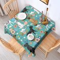 thumbnail image 2 of Dog Pattern with Pioneer Flower Background Square Tablecloth,Waterproof Square Table Cover,Wipeable Spillproof Washable Table Cover for Home Kitchen Party Decor 42"X42"(107x107cm), 2 of 6