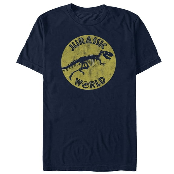 Men's Jurassic World: Fallen Kingdom Retro Fossil Graphic Tee Navy Blue Small