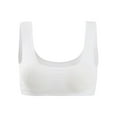 thumbnail image 1 of INSPIRE CHIC Training Cotton Wire Free Comfort Removable Pad Vest Tops Bra White, 1 of 6