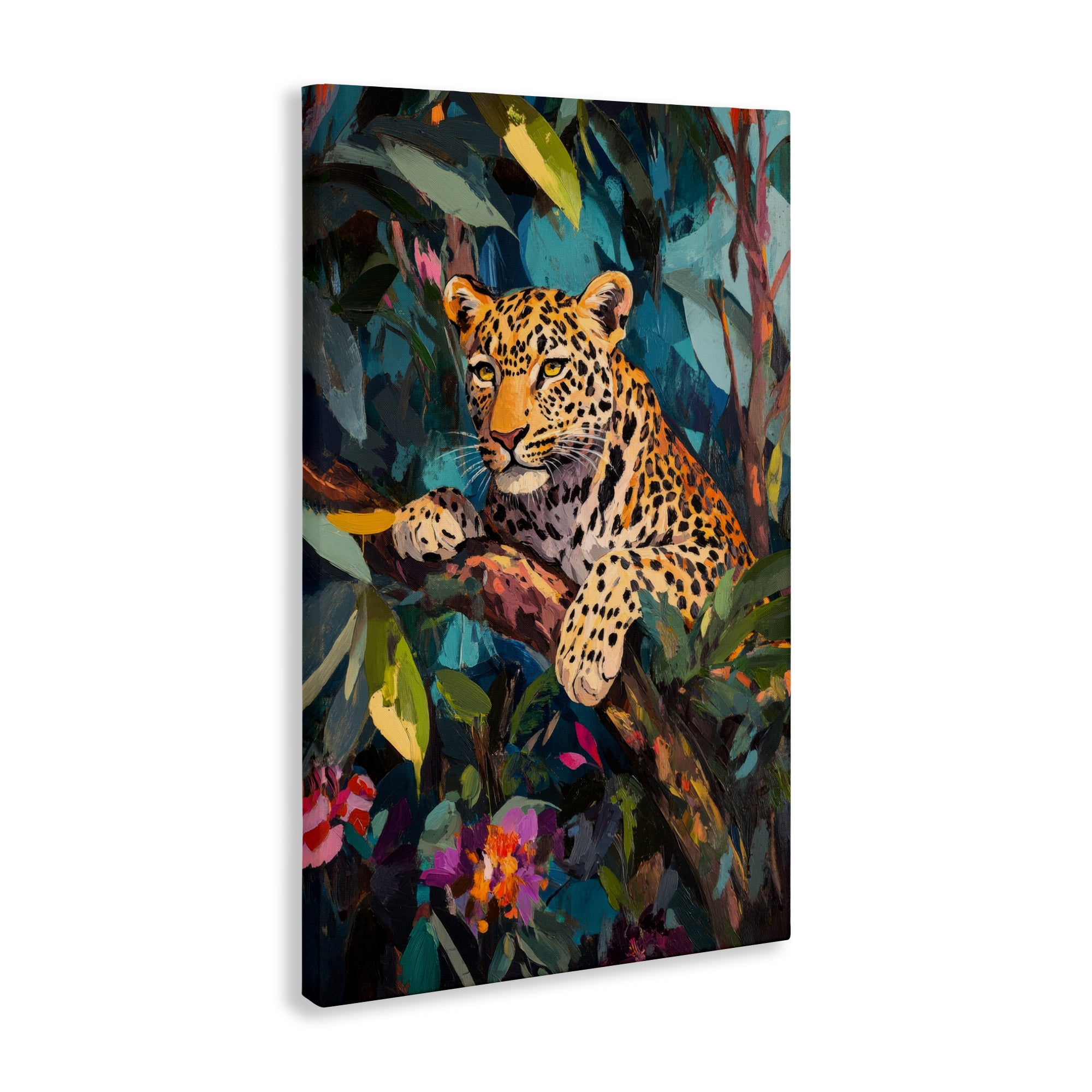 Stupell Industries One The Wild Side Leopard Canvas Wall Art, design by Petal Prints Design