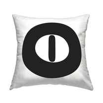 Stupell Industries Black Initial O Decorative Printed Throw Pillow, 18 x 18