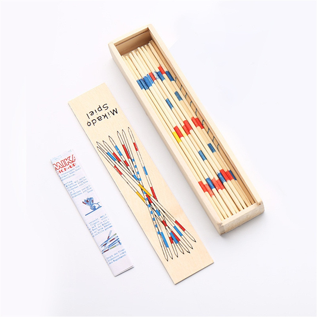 VALSEEL Baby Educational Wooden Traditional Mikado Spiel Pick Up Sticks With Box Game - image 4 of 9