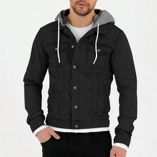 WILLBEST Sudaderas De Hombre para Hombre, Moda De Otoño e Invierno, Informal, De Color Sólido, A Prueba De Viento, Deportivas, De Manga Larga XXXGrande