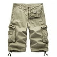 thumbnail image 1 of zanvin Men's Shorts Casual Pure Color Outdoors Pocket Beach Work Trouser Cargo Shorts Pant, 1 of 3