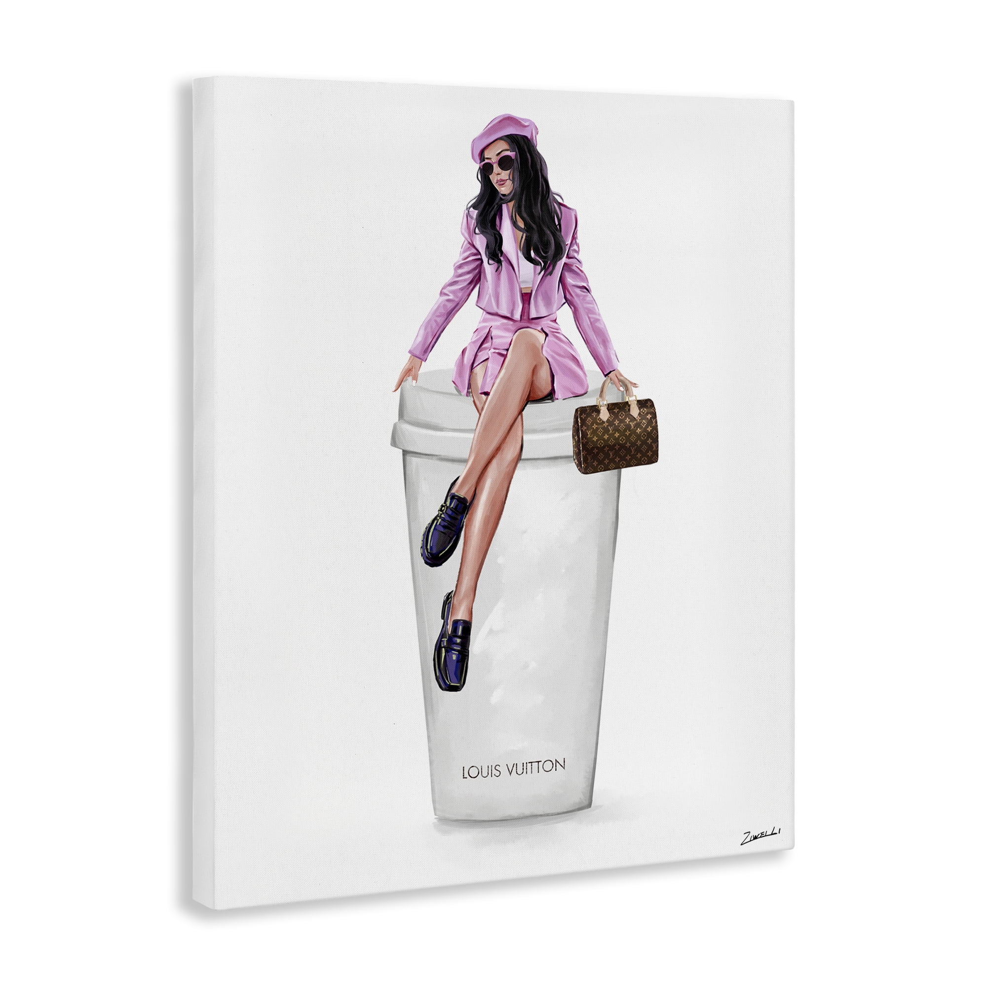 Stupell Industries Sassy Chic Fashionista People Painting Wrapped Canvas Art Print Wall Art, 36 x 48
