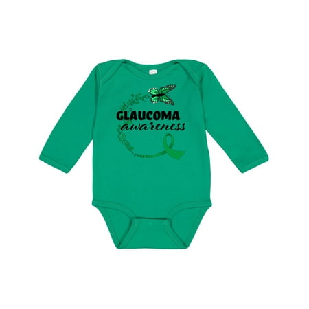 

Inktastic Glaucoma Awareness Green Ribbon Butterfly Gift Baby Boy or Baby Girl Long Sleeve Bodysuit