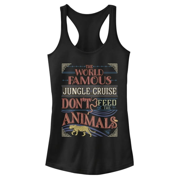 Junior's Jungle Cruise World Famous Retro Logo Racerback Tank Top Black Large