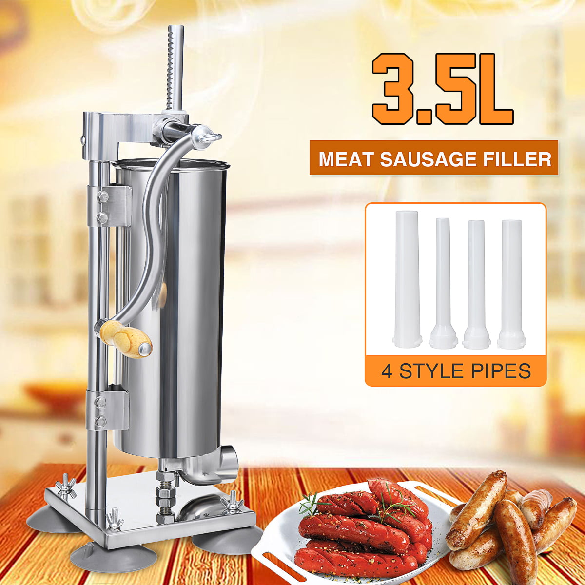 5L Home Restaurant Sausage Filler Sausage Stuffer Sausage Salami Maker Machine 