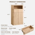 thumbnail image 2 of Modern Minimalist Bathroom Cabinet with Adjustable Shelf, Sliding Drawer and Magnetic Push Latch, Wooden Storage Cabinet for Bathroom, Living Room and Kitchen, Natural Oak, 2 of 16