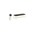 thumbnail image 2 of Meridian Furniture Valley Brown Chenille Fabric Bench, 2 of 7