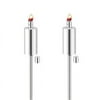 Anywhere Fireplace 90292 Two Stainless Steel Cylinder Shaped Anywhere Garden Tiki Torches - Set of 2