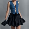 thumbnail image 2 of Summer New Streetwear Trendy Mini Pleated Skirts Lady Y2K Fashion Patchwork Solid Color Commute Versatile Party Skirt For Women Summer, 2 of 6