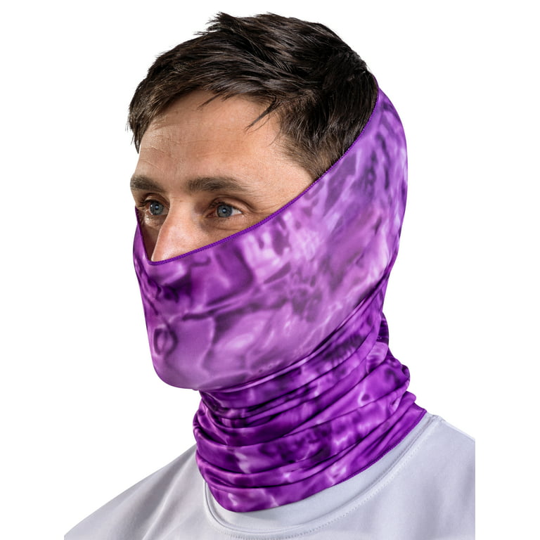 Aqua Design Fishing Hunting Masks Neck Gaiters for Men and Youth: UPF 50+  Sun Mask Protection: Camo Half Face Cover Balaclava Bandana: Liquid Purple