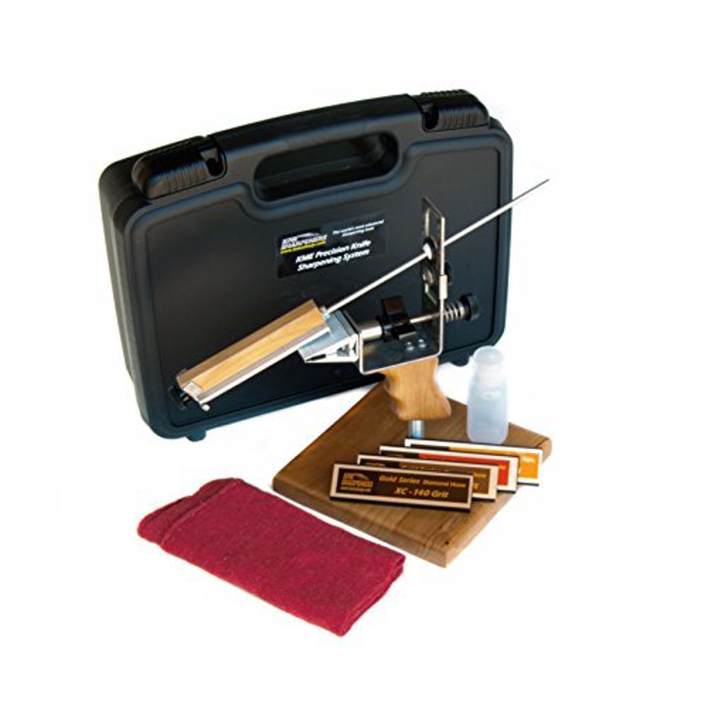 KME Precision Knife Sharpener System with 4 Gold Series Diamond Hones