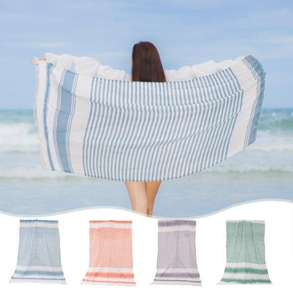 1Pc Blue Beach Towel Extra Large Beach Towel Oversized Bath Towel Quick Dry Absorbent Beach Blanket for Travel Pool Yoga Camping 90x180cm,by JASKFLY