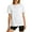 # WHITE, variant on TEMOFON Shirts for Women Summer 100% Cotton Crew Neck Short Sleeve Basic T Shirts Casual Comfy Loose Womens Tops L