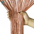 thumbnail image 6 of Deago Door String Curtain With Silver Ribbon Thread Fringe Window Tassel Panel Room Divider Strip For Home Party Decoration (39"*79"), 6 of 7