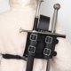 thumbnail image 4 of Accesorios de fotografía de funda, soporte material cuero PU temática, accesorios de disfraz de Halloween, de escenario, Negro Yotijar Vaina de espada doble, 4 of 6