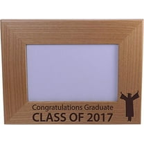 Congratulations Graduate Class Of 2017 - Wood Picture Frame Holds 4x6 Inch Photo - Great Gift for recent college or high school graduates