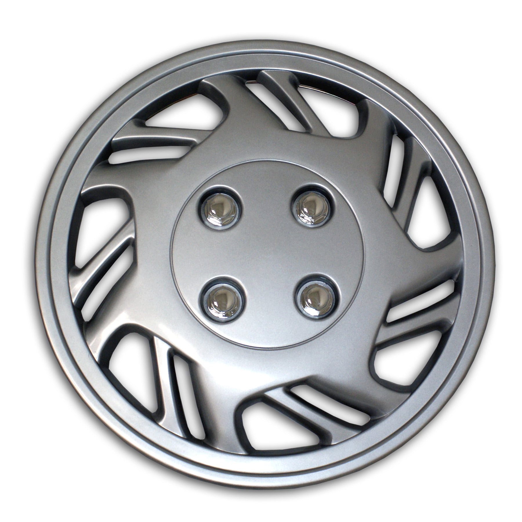 TuningPros WSC2-009S14 Hubcaps Wheel Skin Cover Type 2 14-Inches Silver Set of 4