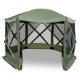 thumbnail image 3 of Costway Tienda de campaña plegable de 6 lados con 2 paneles de viento para acampar, color verde, 3 of 3