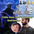 thumbnail image 3 of FaithHeart Mjolnir Thor's Hammer Stud Earrings for Male Female Punk Black Stainless Steel Norse Viking Hypoallergenic Lightweight Ear Jewelry Gift for Dad Husband, 3 of 8