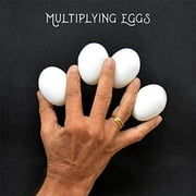 MilesMagic Magician's Set of 4 Multiplying Eggs Gimmick | Close-Up Classical Transformation Hen Egg Production for Close Up Street or Stage Magic Tricks, White