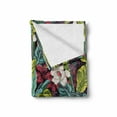thumbnail image 2 of Plant Soft Flannel Fleece Throw Blanket, Exotic Nature Depicting Image of a Drawing with Vibrant Colored Leaves Botanical, Cozy Plush for Indoor and Outdoor Use, 50" x 60", Multicolor, by Ambesonne, 2 of 6