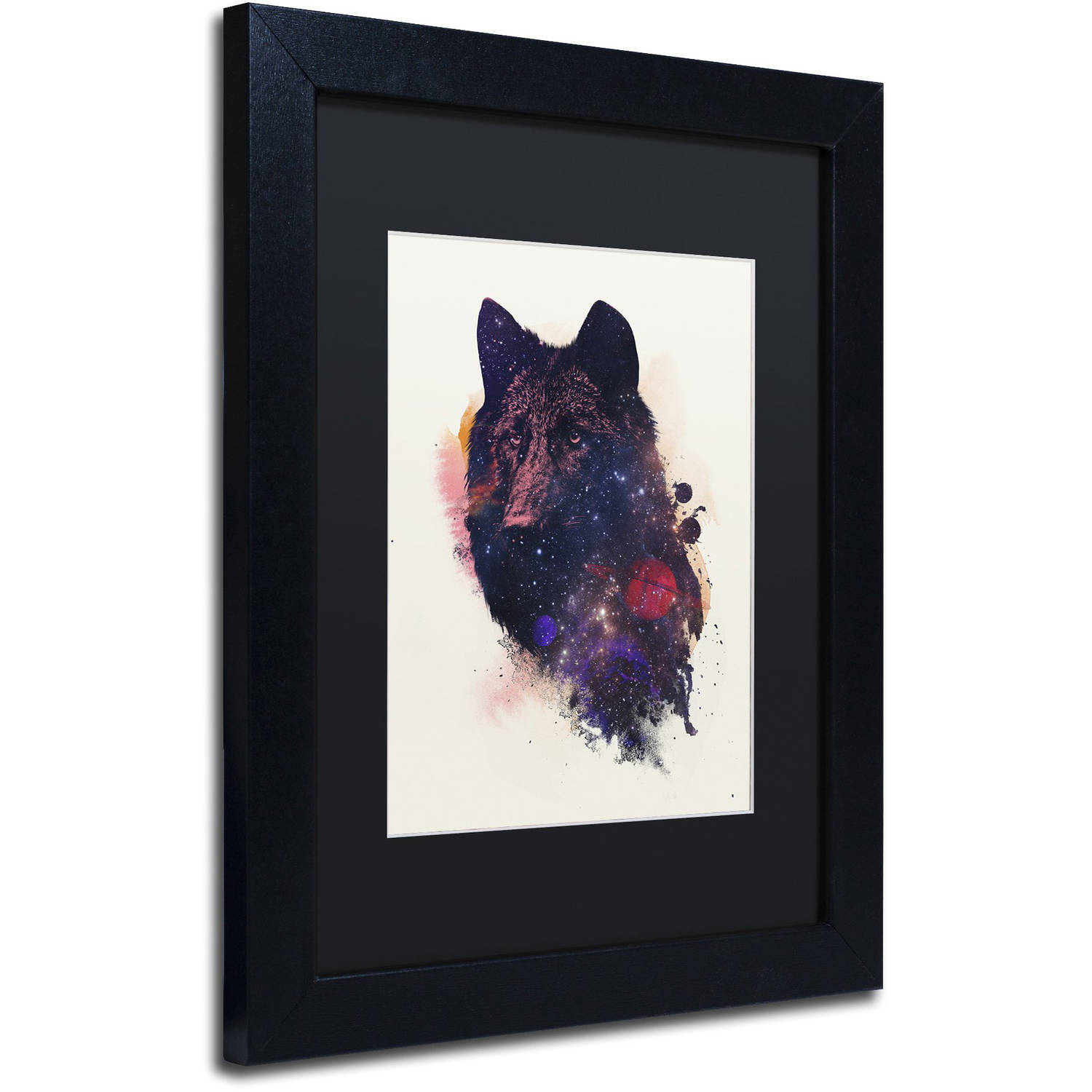 Trademark Fine Art 'Universal Wolf' Canvas Art by Robert Farkas, Black Matte, Black Frame