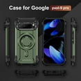 thumbnail image 2 of for Google Pixel 9 Pro XL Armor Case with Camera Cover Stand, Shockproof Protection Support Magnetic Wireless Charger Rugged Cover for Google Pixel 9 Pro XL, Support Car Magnetic Holder - Armygreen, 2 of 8
