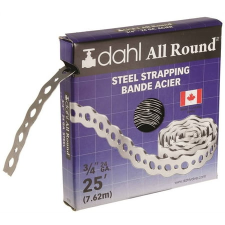 - DAHL 9020 Pipe Strap, 130 lb Capacity, 25 ft OAL, 3/4 in OAW, Steel