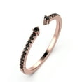 thumbnail image 2 of 0.26ct Round Black Diamond Moissanite Open Cap Wedding Band 18K Rose Gold Over Silver, 2 of 4