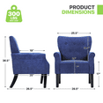 thumbnail image 2 of Magshion Upholstered Armchair, Accent Chair with Wood Leg, Cotton-linen Single Sofa Chair with Tufted Back, for Living Room Bedroom, Navy Blue, 2 of 9