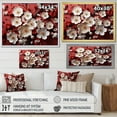 thumbnail image 4 of Designart "Orchid Elegance White and Red Blossoms III" Floral Framed Wall Art Decor - Modern Farmhouse Red Abstract Floral Living Room Framed Canvas Art, 4 of 6