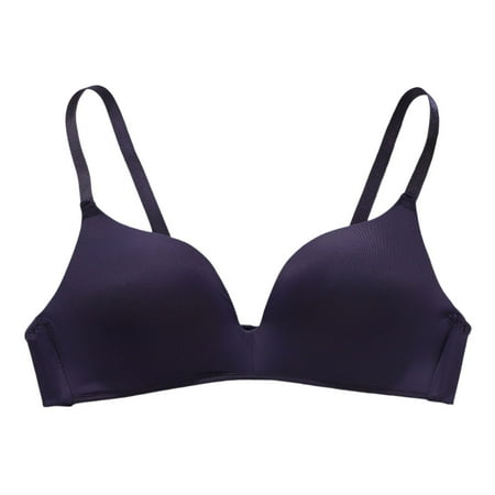 Blue 38 Women s Comfortable and Womens Bras Comfortable Padded Transparent Shoulder Strap Cordless Small Bra Backless Spongeless with Convertible Sports Bra Pack Shoulder