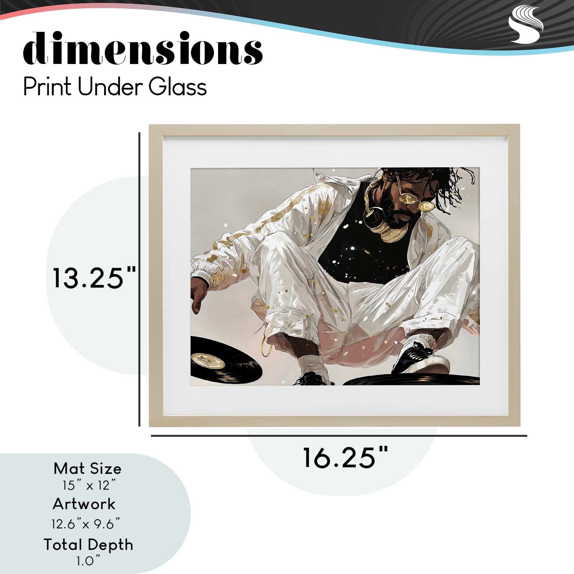 Stupell Industries Record Dance Stylish DJ Birch Framed Print Under Glass, design by Franklyn Gregory