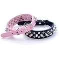 thumbnail image 5 of 1 Pcs Spiked Dog Collar Soft Pu Leather Mushrooms Rivet Spike Studded Puppy Adjustable Cat Collars, 5 of 7