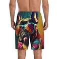 thumbnail image 5 of Cauagu Retro Bulldog Sunglasses Print Pajama Bottoms for Men Sleep Pajama Shorts Elastic Waistband Sleep Pajama Short Men's PJ Shorts -Small, 5 of 6