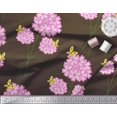 thumbnail image 2 of Soimoi Brown Poly Georgette Fabric Insect & Floral Artistic Decor Fabric Printed BTY 52 Inch Wide, 2 of 3