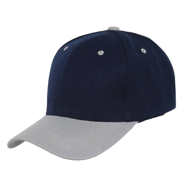 Curve Bill Adjustable Baseball Cap, Navy/Silver