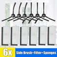 thumbnail image 1 of 6Pcs Side Brush & Filter+Sponges For ILIFE A4 A4s A6 Robot Vacuum, 1 of 11