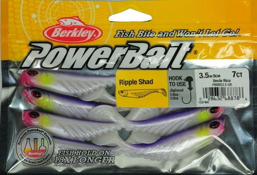 Berkley PowerBait Ripple Shad Fishing Bait, Uncle Rico, 3 1/2in