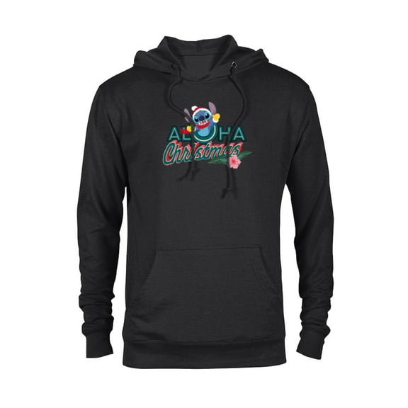 Disney Stitch Aloha Christmas Holiday Standard - Pullover Hoodie for Adults – Customized-Black