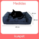 thumbnail image 3 of Cama para Perro Kunpet Mediana Premium Suave Acolchada Doble vista Azul marino, 3 of 5